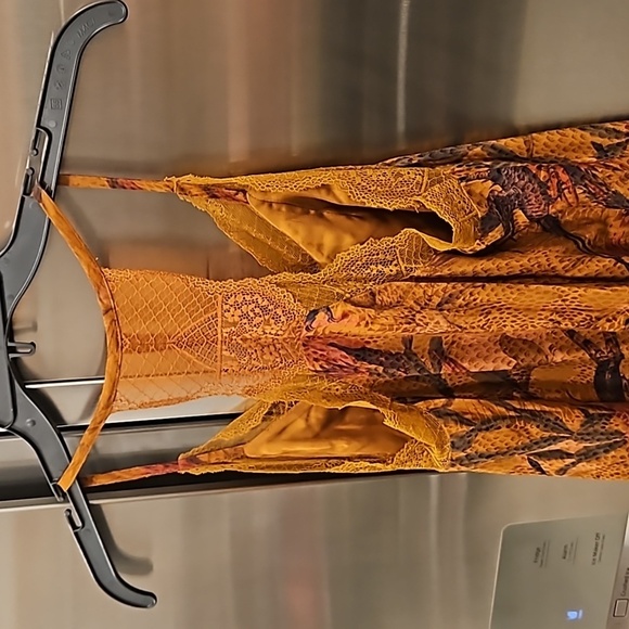 💕ALLSAINTS Seinie Nolina Slip Dress  Cinnamon Brown Floral Bird Print US 0 NWOT - Picture 14 of 16